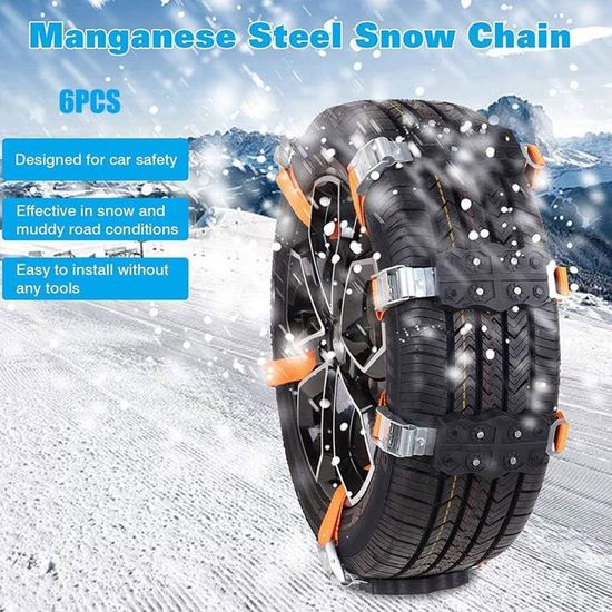 Chaînes à Neige Universelles 4 Pièces - Ajustables Pour Pneus 165 à 285 Mm - Antidérapantes Pour Routes Enneigées Ou Boueuses