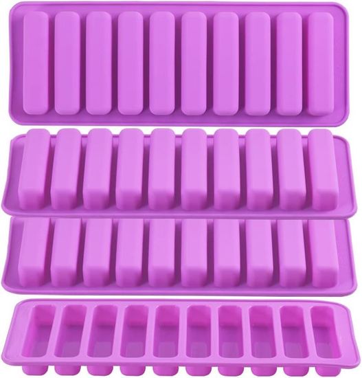 Lot De 3 Moules Rectangulaires Silicone 12 Cavités Pour Barres Granola Et Snacks - Nutrition