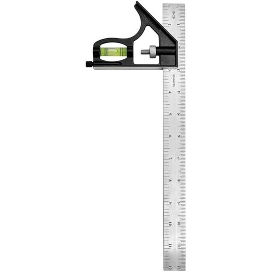 Équerre combinée de 30,5 cm, marquage de 45 à 90 degrés, outils de ...