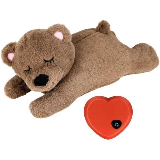 Jouet pour chiot avec battement de coeur Peluche douce Soulage l