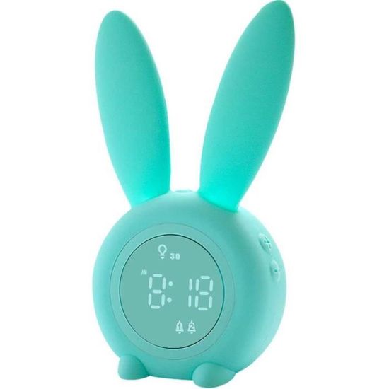 Réveil LED Avec Veilleuse Et Coque Silicone - Affichage Large, Fonction Snooze, Pour Chevet Ou Bureau - Vert