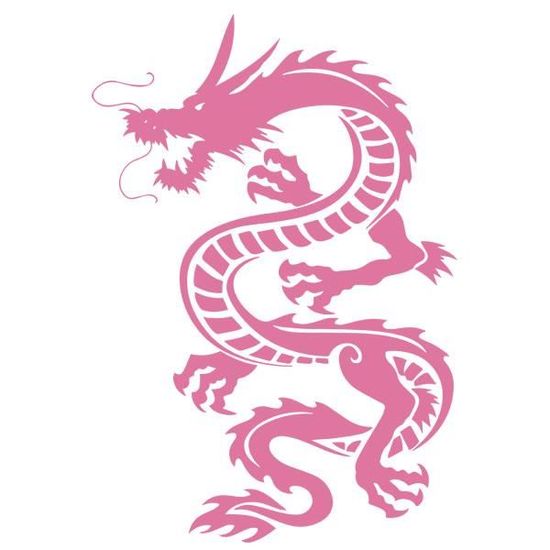 Sticker Decoration Animal Dragon Chinois 50x35 Cm Rose Drag003 Achat Vente Stickers Cdiscount