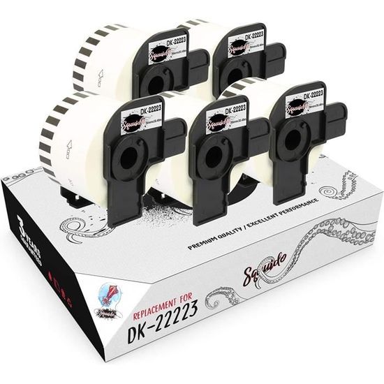 Adhésif Résistant Température Rouleaux Papier Continu BETCKEY - Compatible Brother DK-22210, 29mm X 30.48m, Lot Adhésif Résistant Température Rouleaux Papier Continu BETCKEY - Compatible Brother DK-22210, 29mm X 30.48m, Lot