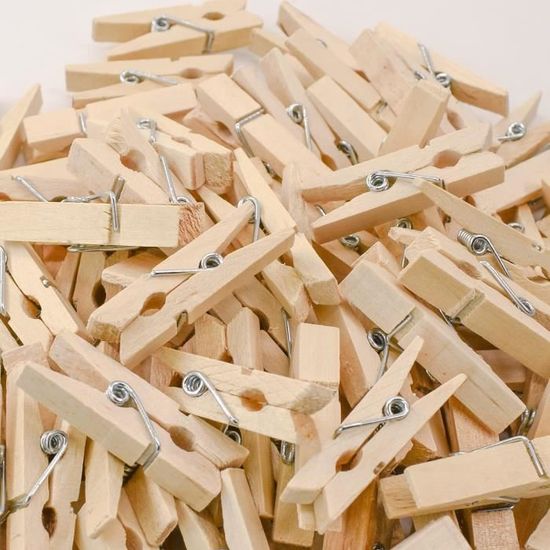 Lot De Mini Pinces à Linge En Bois Teinté Bronze - Longueur 25 Mm - Pour Scrapbooking, Décoration Mariage, Bricolage, Décoration Rustique - 2