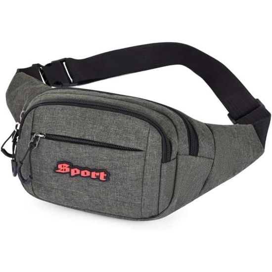 Sac Banane Multipoches 6 Compartiments - Pour Sport, Voyage, Travail - Noir, Bleu, Rouge...