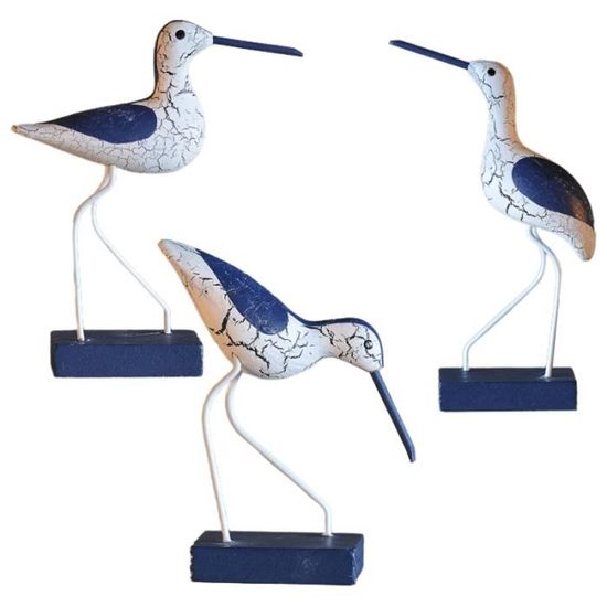 Lot De 2 Décorations Mouettes En Bois HEALLILY - Figurine Oiseau Côtier Nautique