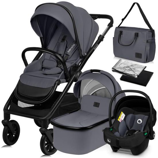 Poussette 2-en-1 Lionelo LAYLA 0-48 Mois (22 Kg) - Nacelle 9 Kg, Dossier Réglable, Roues 360°, Système AiryDots - Couleur Verte, XXL