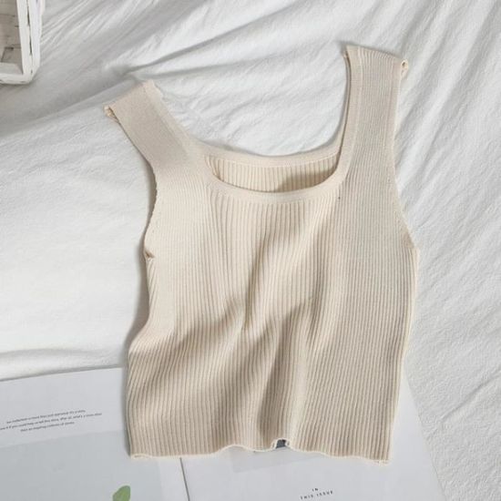 Débardeur Côtelé En Coton Bio | Vert "garden Green Juliette Top" Femme