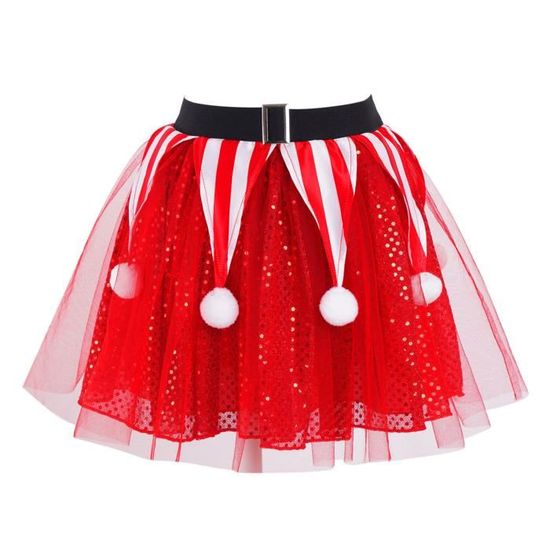 Robe Lutin De Noël Pour Fille - Tutu Ballet Avec Chapeau - Taille 3 à 14 Ans - Déguisement, Fête, Spectacle