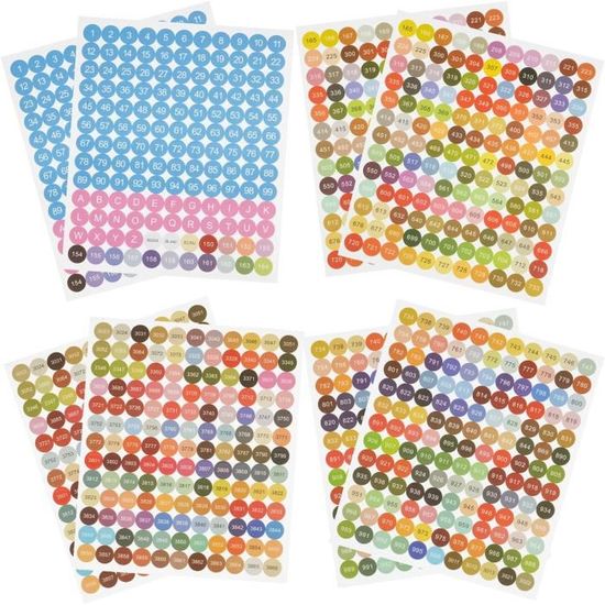 6000 Pièces Gommettes Autocollantes Rondes 20mm - 8 Couleurs Vives Pour Créativité