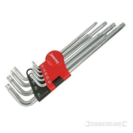Vorel Clés de sécurité Torx Jeu de 9 clés torx en acier au chrome-vanadium