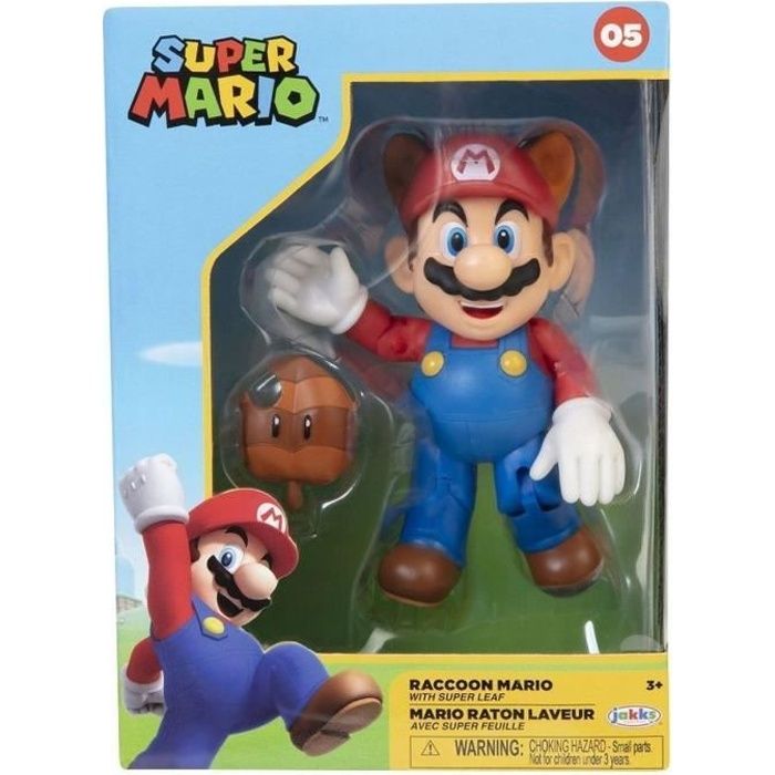 JAKKS PACIFIC Figurine - Super Mario Bros : Raton Laveur (Racoon) 10 cm