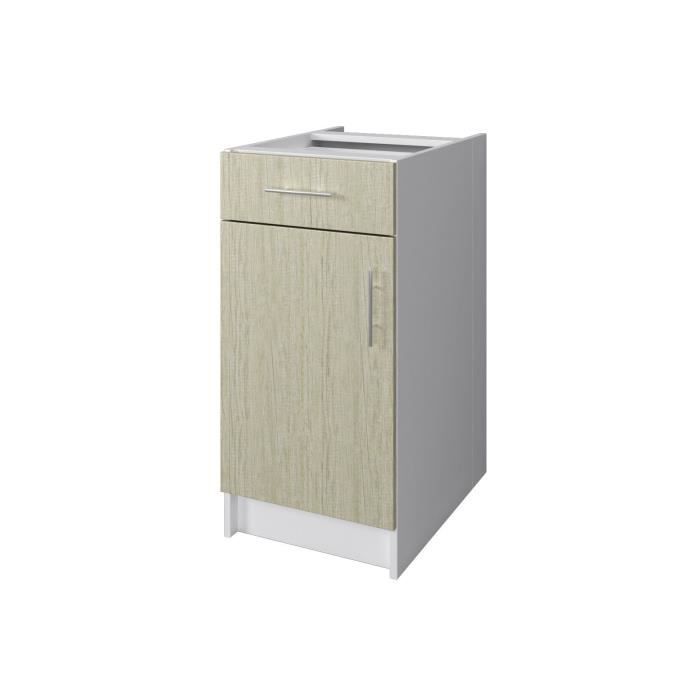 OBI Meuble bas de cuisine L 40 cm - Décor chêne Monumental et blanc