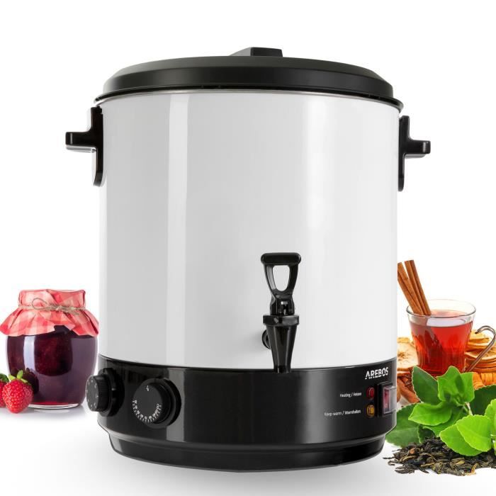 AREBOS Sterilisateur et Distributeur de Boissons Chaudes Autocuiseur 1800W 28L