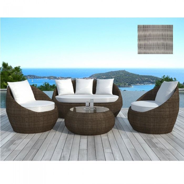 Salon de jardin design Rondo gris Couleur Gris …