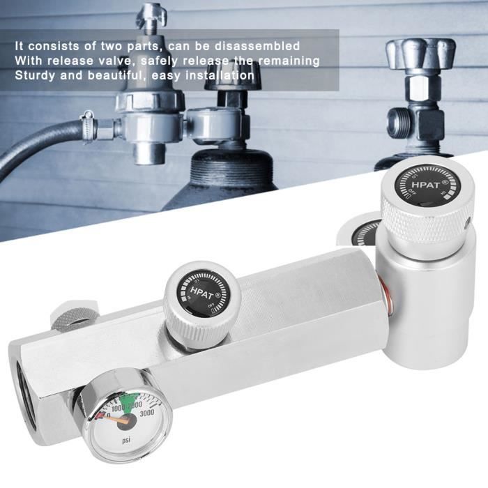 CGA320 Adaptateur recharge de cylindre long avec Jauge 3000psi soda argent ASA SodaStream - Soda Club-GOL