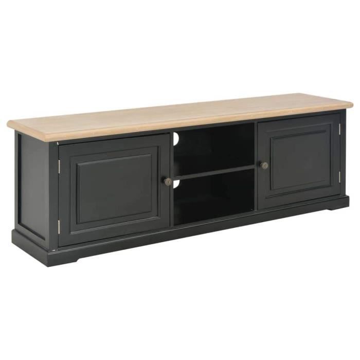 Meuble télé buffet tv télévision design pratique noir 120 cm bois 2502205