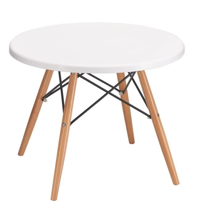 Table basse ronde Marty - plateau blanc