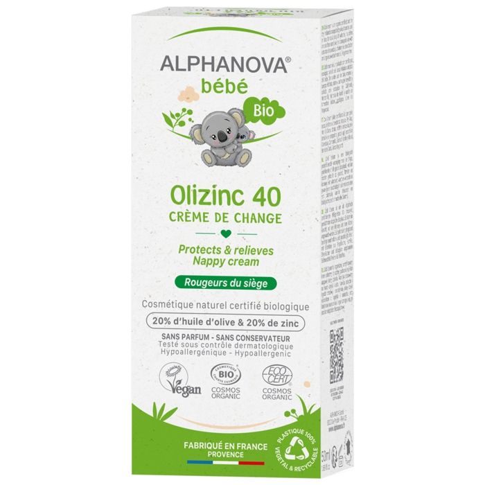 Alphanova Bébé Olizinc 40 Crème de Change Bio 50g