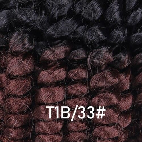 T1B - 33 18inch -FSRHAIR – mèches Afro synthétiques noires à vertes, mèches bouclées Funmi, extension capillaire ombrée, produit ca
