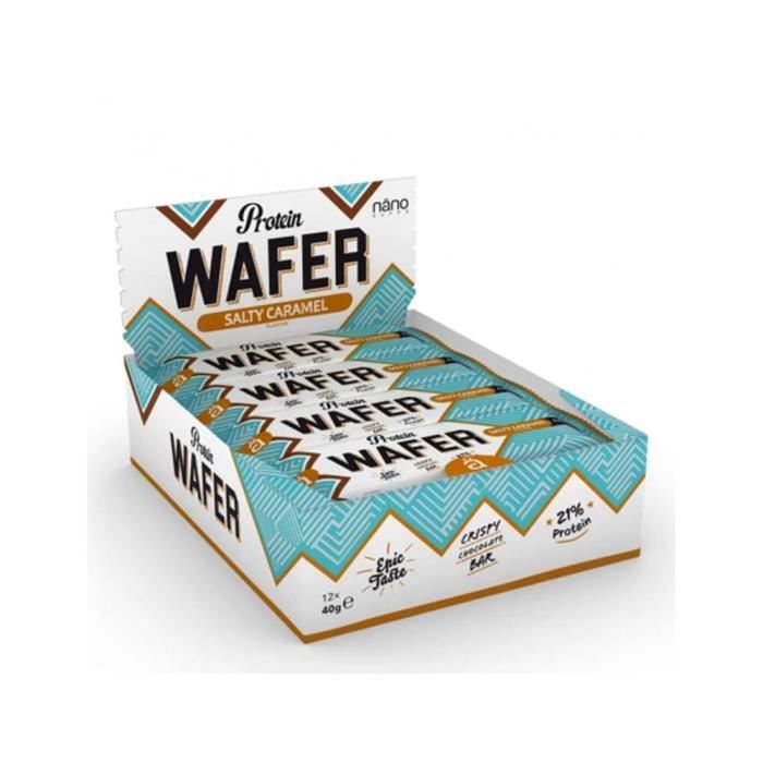 Boîte de protein wafer (12x40g)| Gaufres|Caramel Salé|NANO SUPPS Caramel Salé