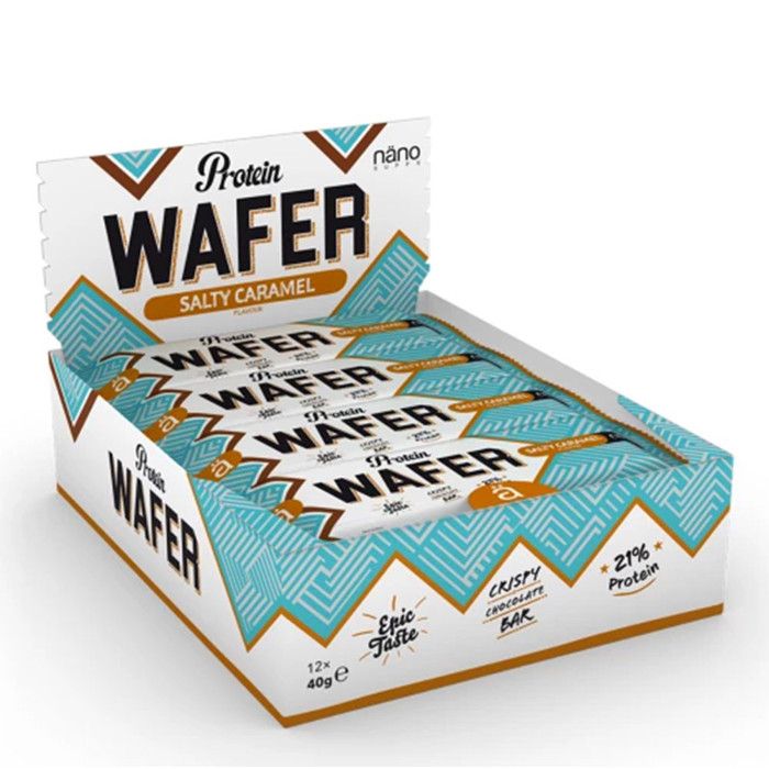 Boîte de protein wafer (12x40g)| Gaufres|Caramel Salé|NANO SUPPS Caramel Salé