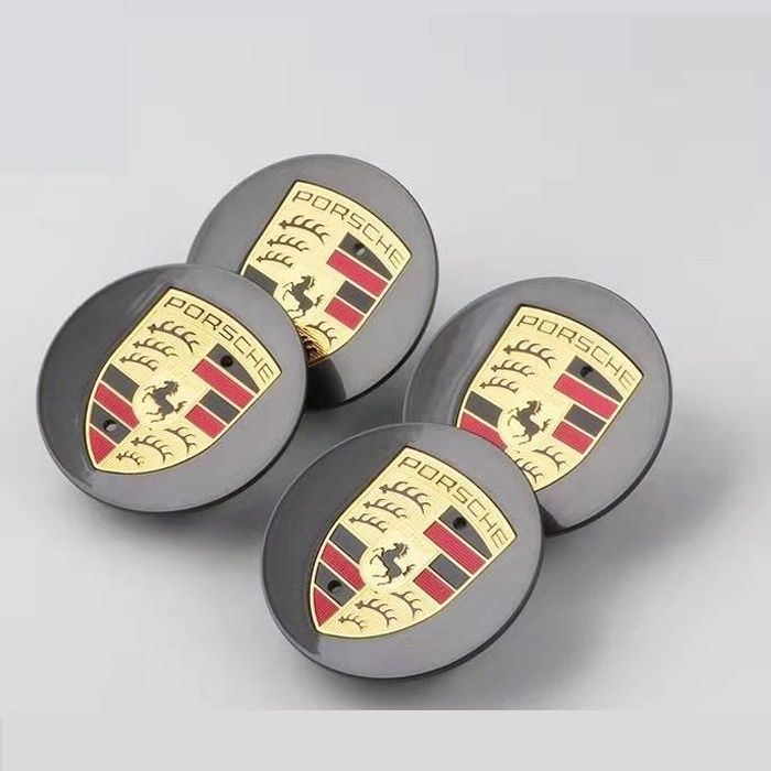4 x Centre de roue 76mm Porsche cache moyeu Girs