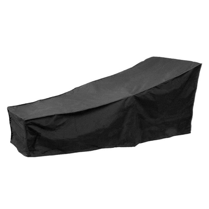 Housse pour Chaise Longue Exterieur-Anti-UV-Imperméables Housse de Protection Bain de Soleil Noir 208.3x76.2x78.7cm