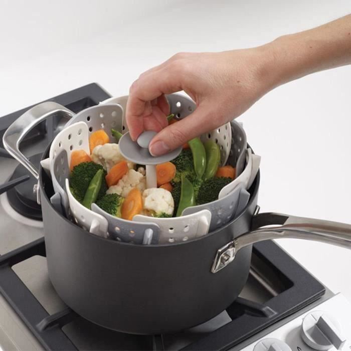 EFUTURE Cuiseur Vapeur en silicone pour Légumes gris
