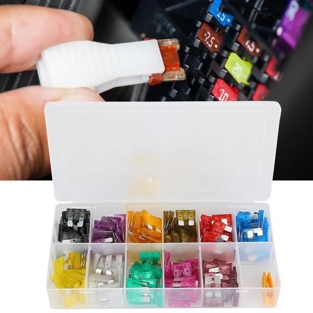 A1889 165 pièces lame fusible ensemble moyen voiture lame fusible 2 ~ 40Amp assortiment Kit coloré