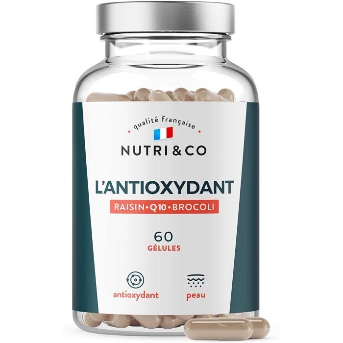 Coenzyme Q10 + Pépins de Raisin OPC + Brocoli - CoQ10 Brevetée BioDisponible - Vit C Précurseur du Collagène - Mix pour la Pe 231