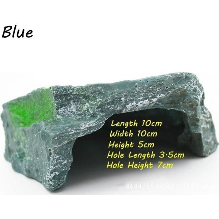 Décoration - aquarium,Ornement d'aquarium en résine pour Reptile, cachette, grotte de roche, pour tortue, poisson - Type Light Blue