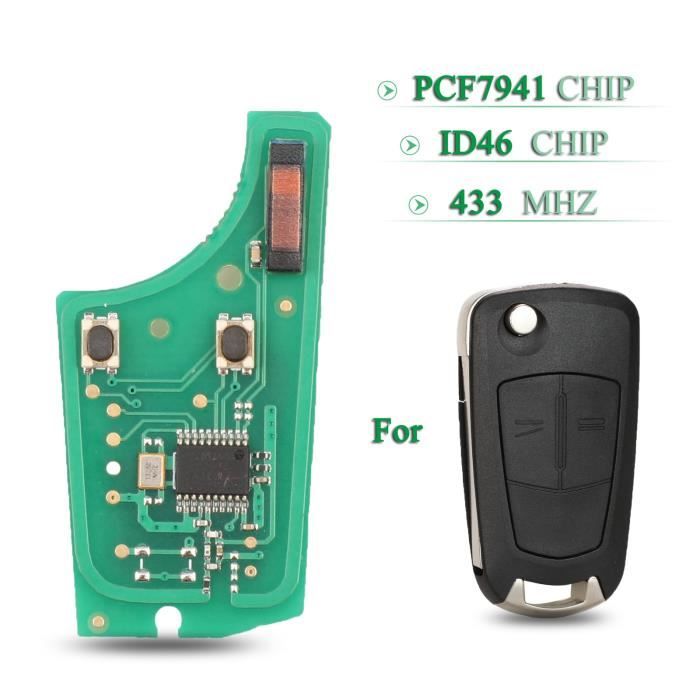 Taille Pour Corsa D Circuit imprimé de clé télécommande à , 433Mhz, id46-pcf7941, puce pour Opel Vauxhall Astra H 2004 – 2009 Cors