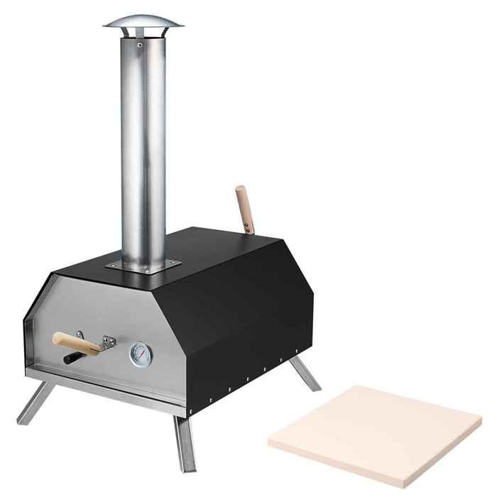 bremermann Four à pizza incl. pierre à pizza 30x2x30 cm -- pour briquettes, charbon, pellets