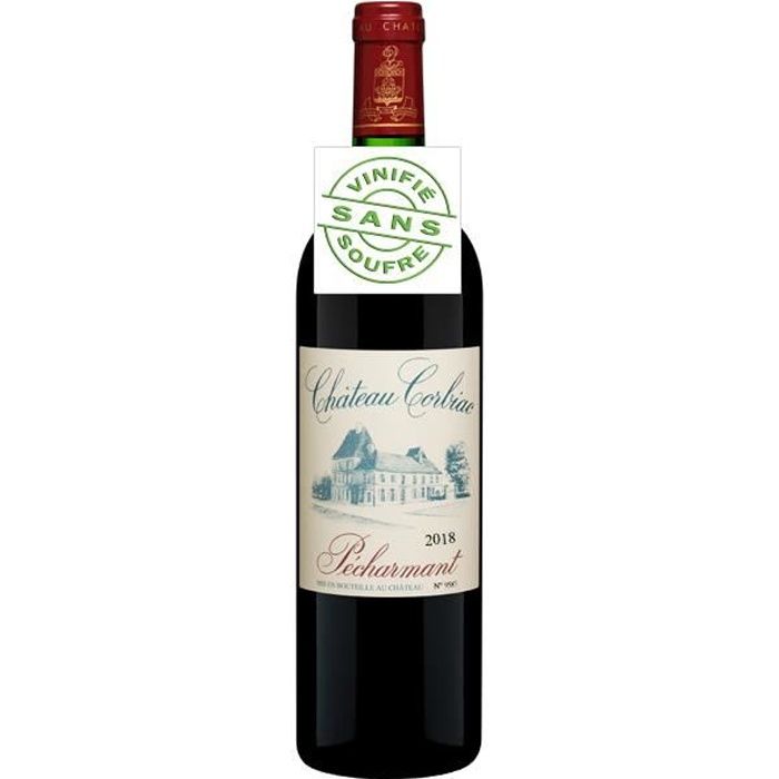 Château Corbiac Pécharmant AOC 2018 vin rouge vinifié sans soufre - 1 x 75cl.
