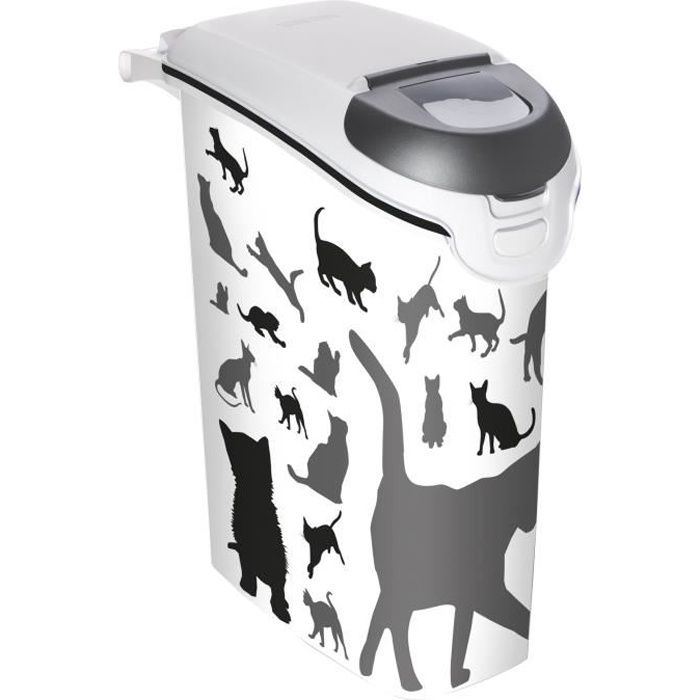 CURVER Conteneur à croquettes empilable 10kg - Blanc - Pour chat