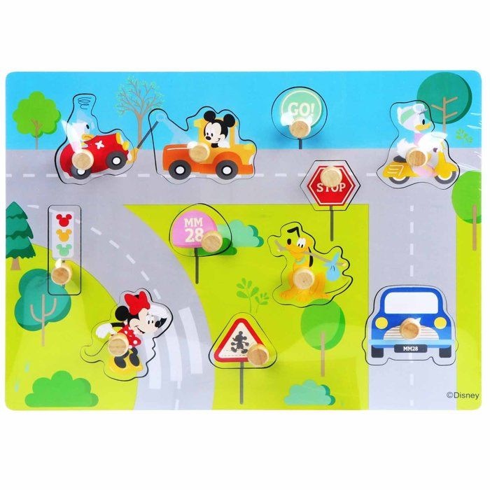 Jouet bébé Puzzle en bois, Mickey et ses amis Multicolore 30 cm x 22,5 cm