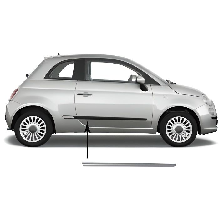 Moulure porte avant droite pour FIAT 500 phase 1, 2007-2015, baguette Neuve à peindre.