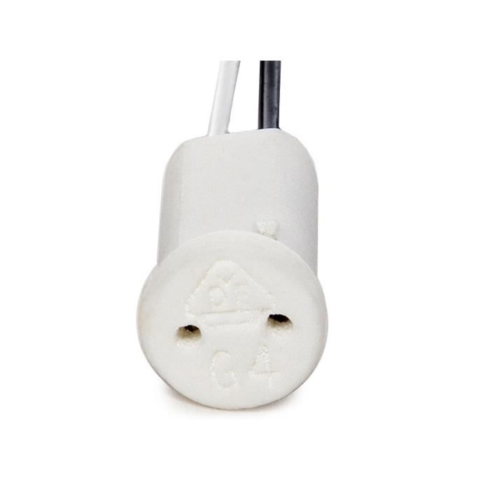 Soutien De Lampe Céramique G4/MR11 Câble 300Mm 180ºc