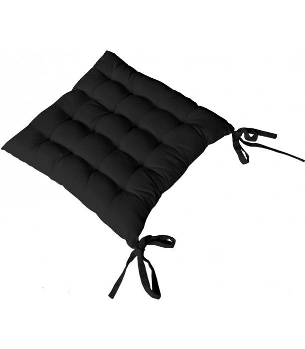 Galette de chaise matelassée carrée - Noir