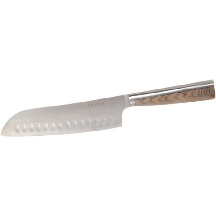 Laguiole L'Eclair Couteau Santoku, manche en bois de frêne