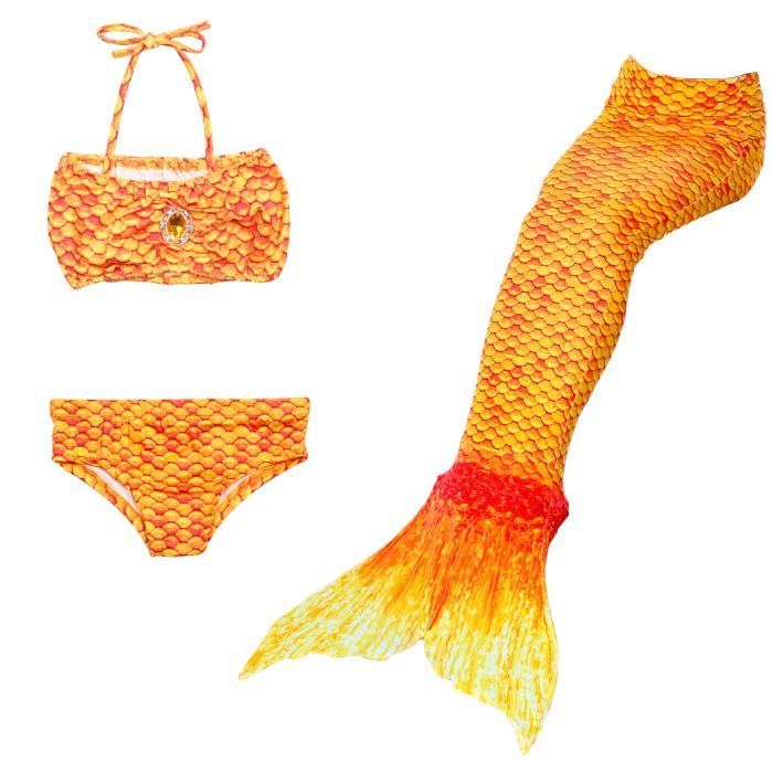 SHLK@3pcs/set The Mermaid Deguisement Queue de Sirène Enfant Costume Petite Deguisement Sirene Fille Maillot De Bain