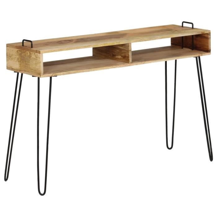 Table console-Table d’Appoint Salon Bois de manguier massif 115 x 35 x 76 cm