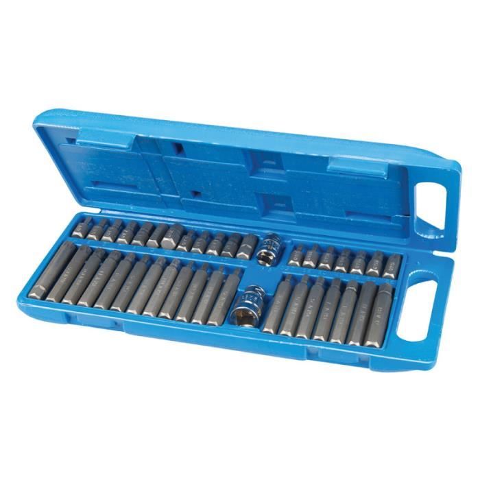 COFFRET DE 40 EMBOUTS TORX, ALLEN, XZN AVEC DOUILLES ET PORTE EMBOUTS
