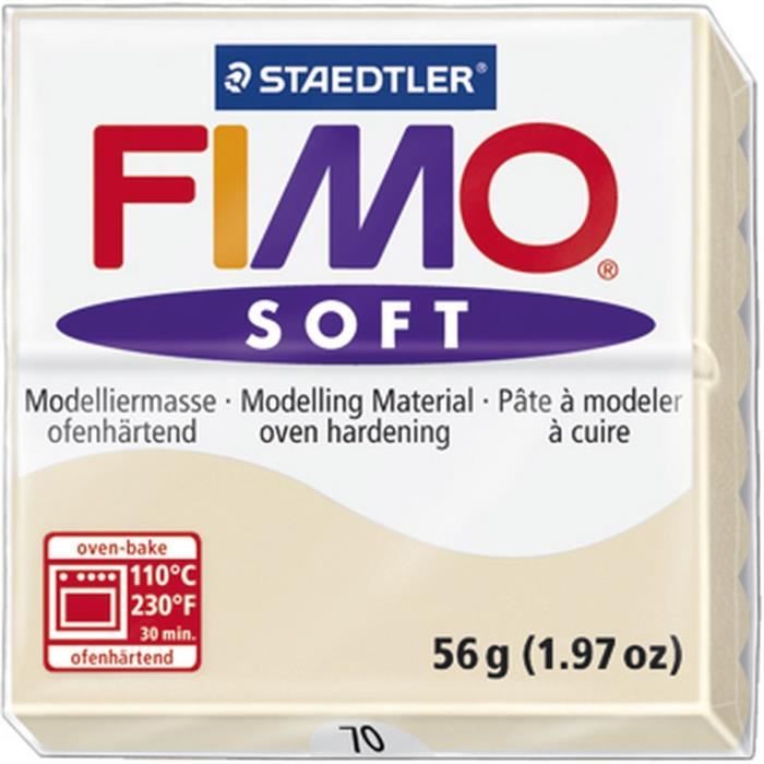 STAEDTLER Pâte à modeler à cuire Fimo Soft bloc 56 g sahara