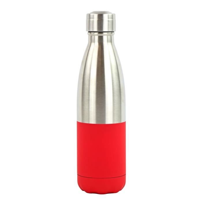 YOKO DESIGN Bouteille isotherme Duo soft - Rouge et inox - 500 ml