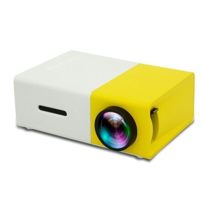 Mini Vidéoprojecteur Portable Home Cinema 400 Lumens LED HDMI USB Micro SD Blanc YONIS