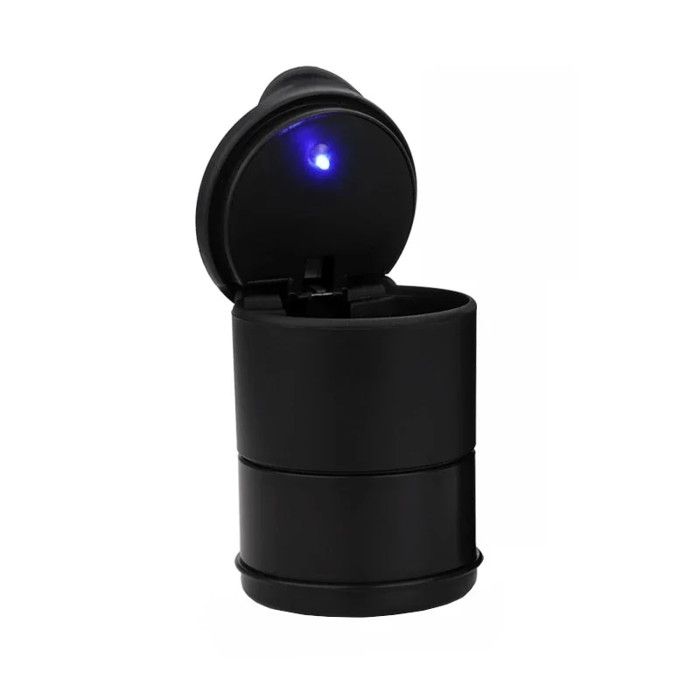 Cendrier LED Voiture Portable Avec Couvercle - Cendrier Voyage Anti-Odeur Pour Porte-Gobelet, Lumière Bleue Automatique