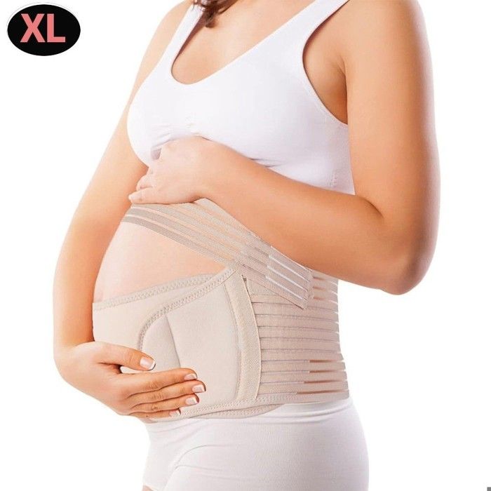 3 en 1 Ceinture de Grossesse Femme Enceinte XL Noir Ajustable Soutien Lombaire Support Abdominal Dos de Maternite