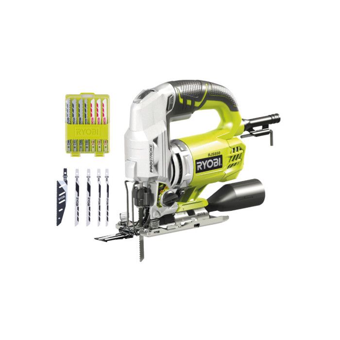 Pack RYOBI Scie sauteuse pendulaire RJS850KA5 85mm lot de 5 lames coffret de 10 lames bois plastique bimétal 102mm RAK10JSB - vue 7